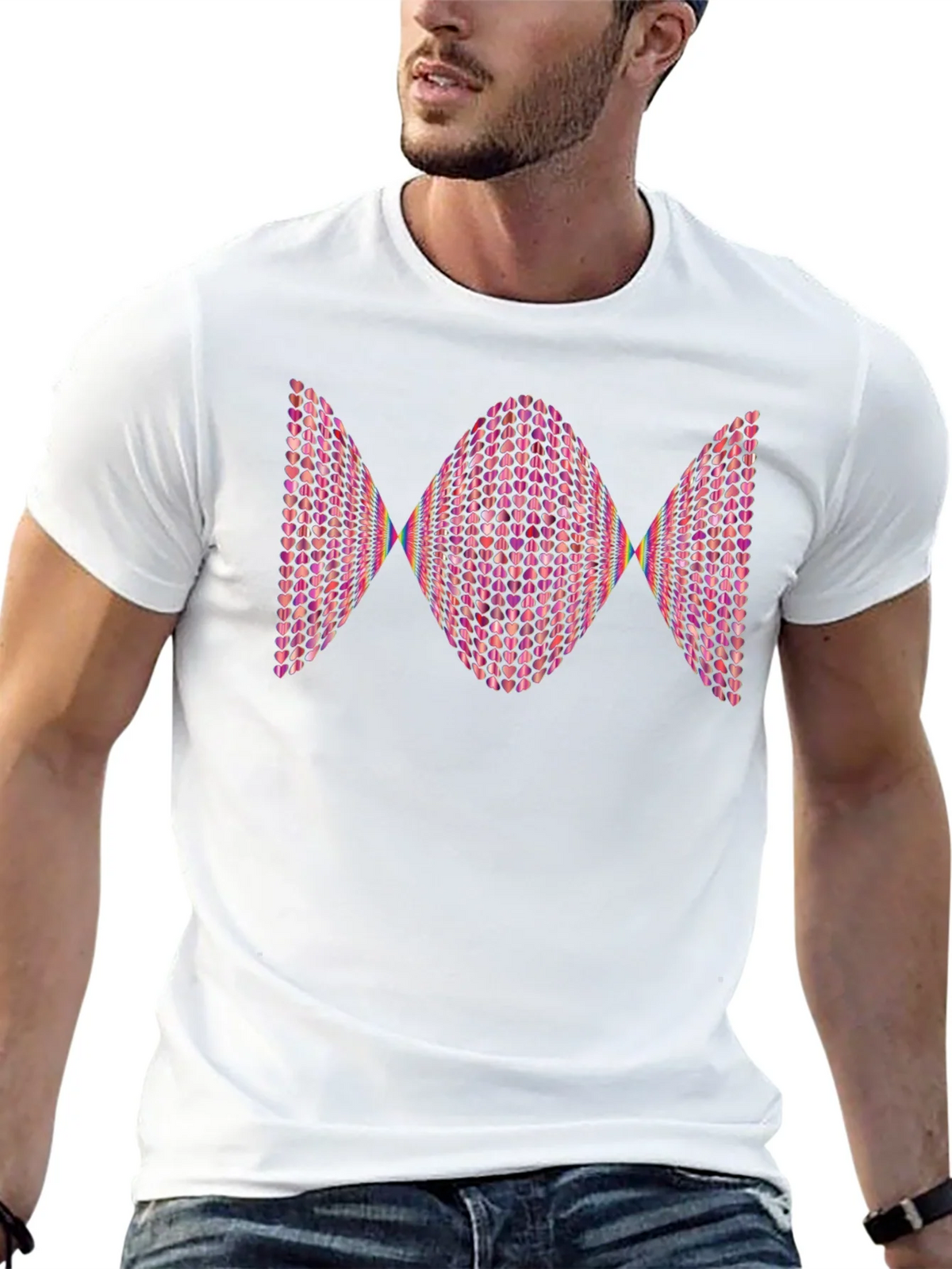Heart Pattern Graphic Tee - Modern Design product image 4