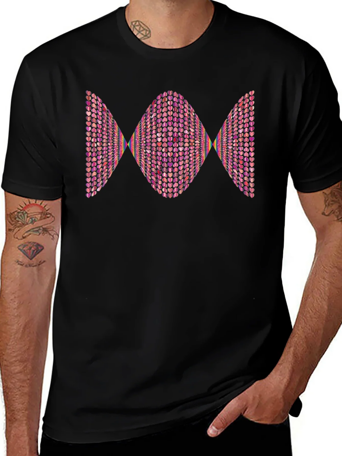 Heart Pattern Graphic Tee - Modern Design product image 1