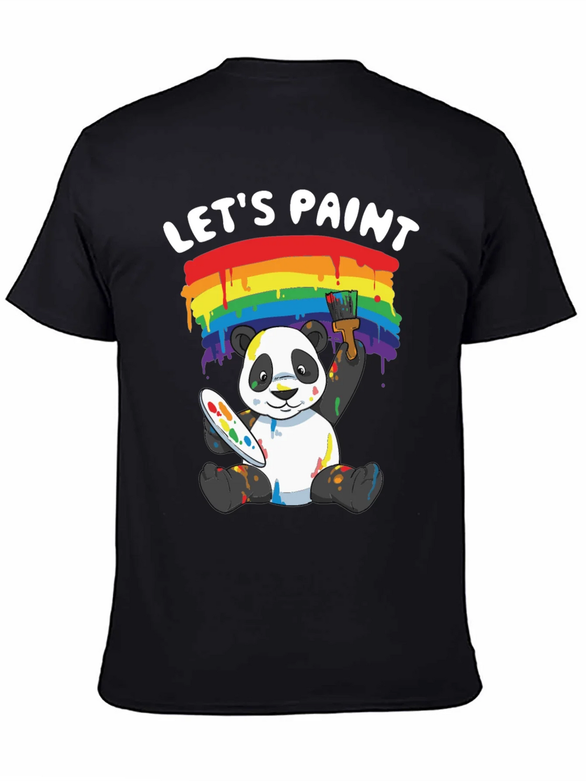 Lets Paint Panda T-Shirt - Rainbow Art Tee product image 7