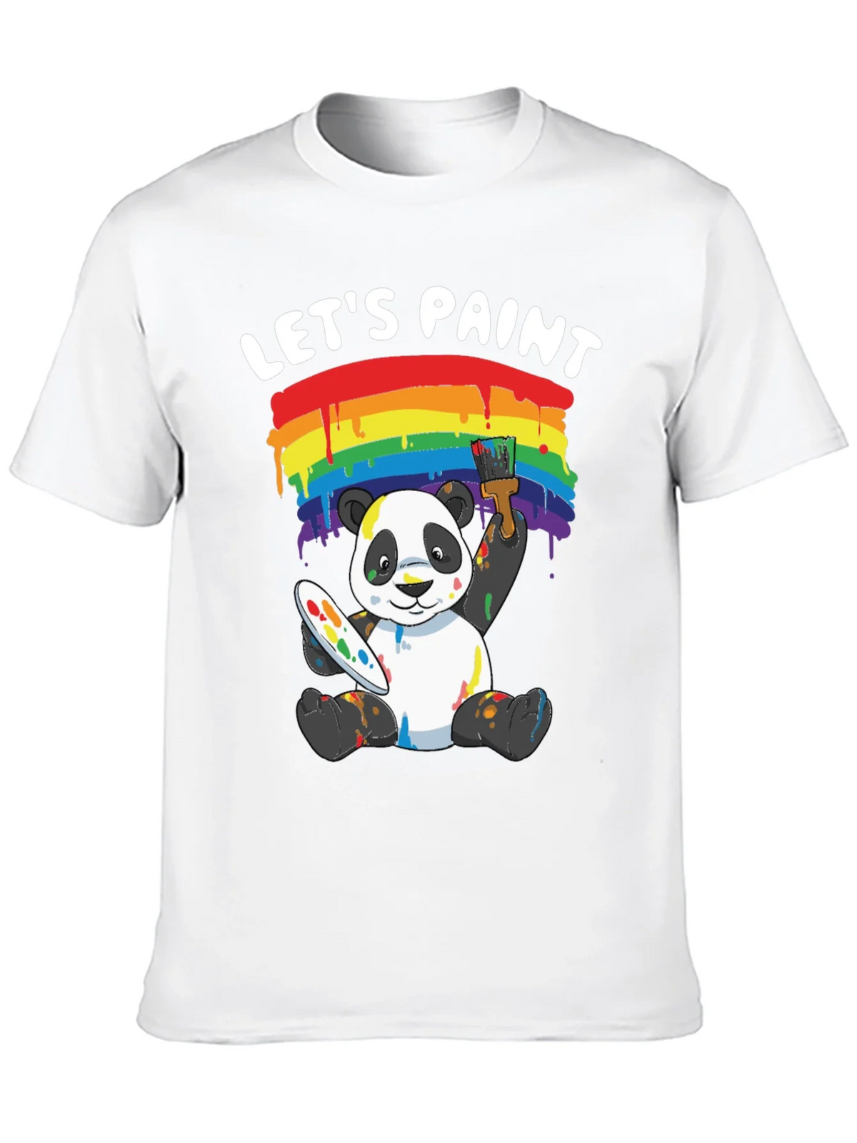 Lets Paint Panda T-Shirt - Rainbow Art Tee product image 12