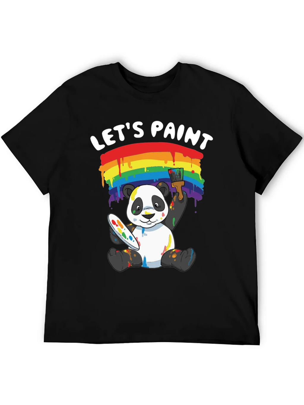 Lets Paint Panda T-Shirt - Rainbow Art Tee product image 8