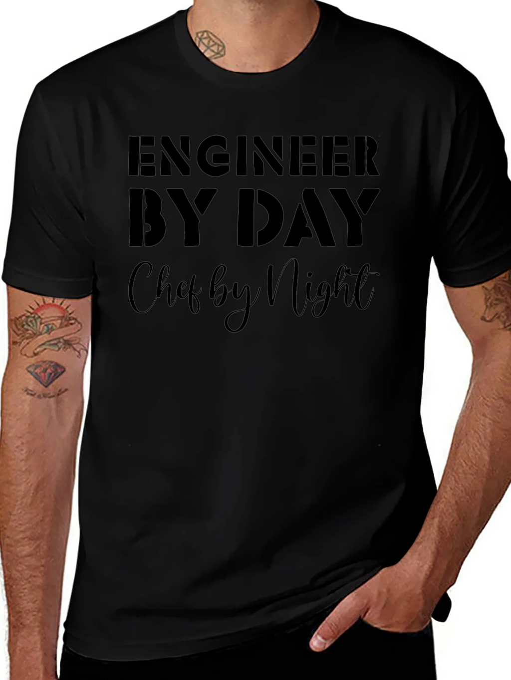 Engineer By Day Chef By Night Black T-Shirt product image 1