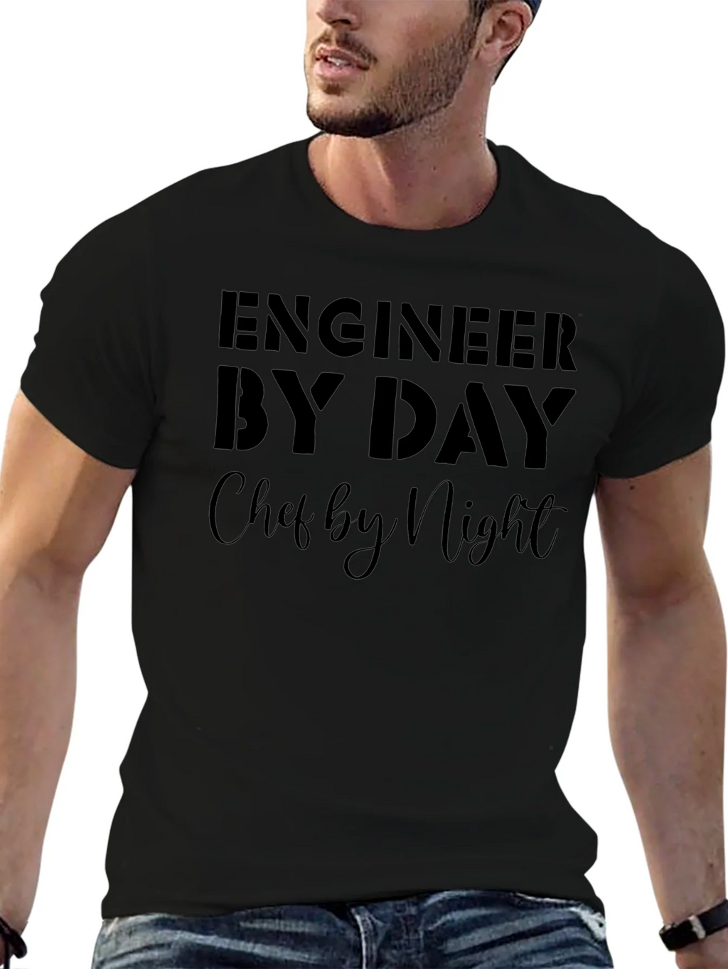 Engineer By Day Chef By Night Black T-Shirt product image 9
