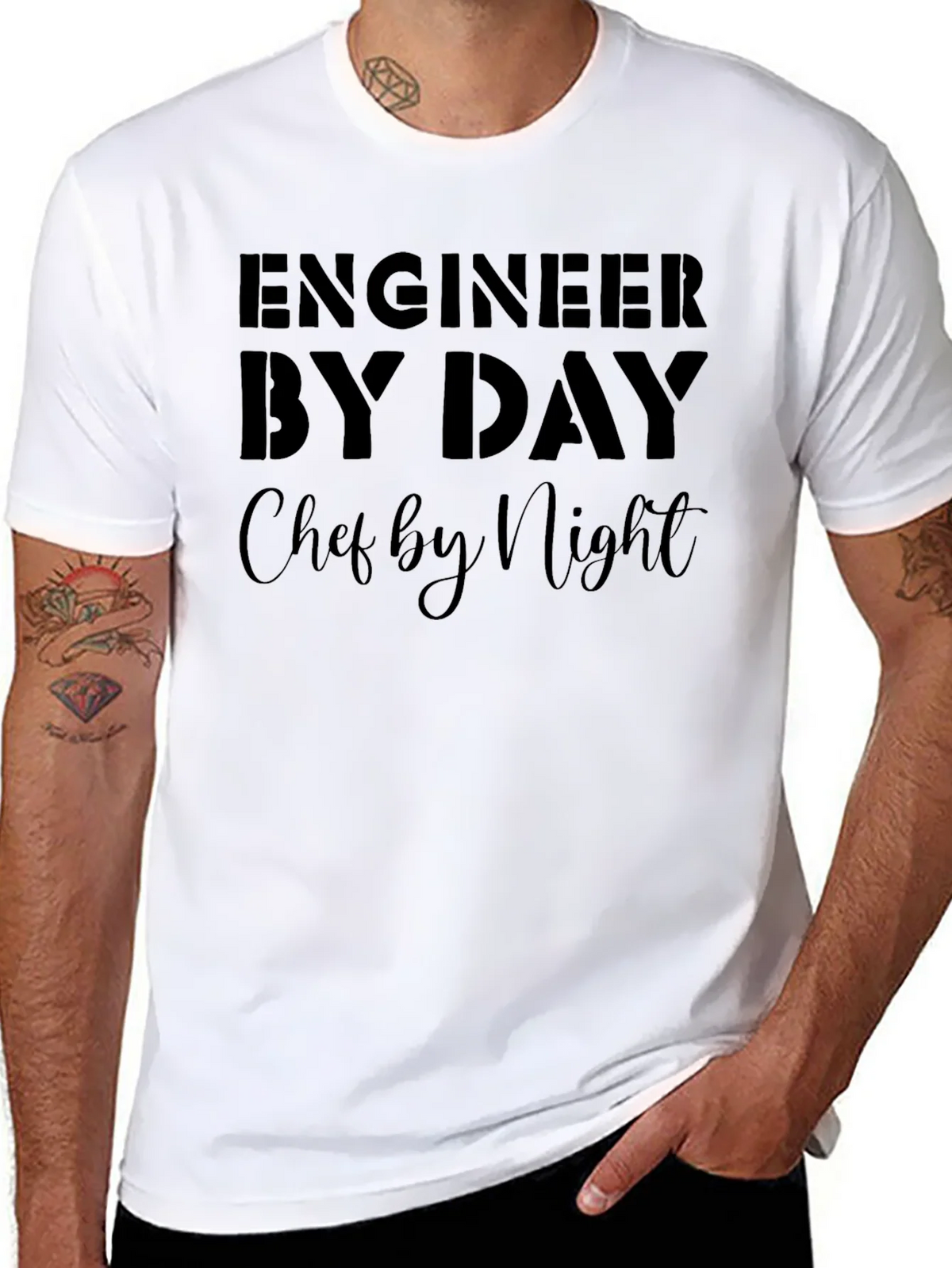 Engineer By Day Chef By Night Black T-Shirt product image 10