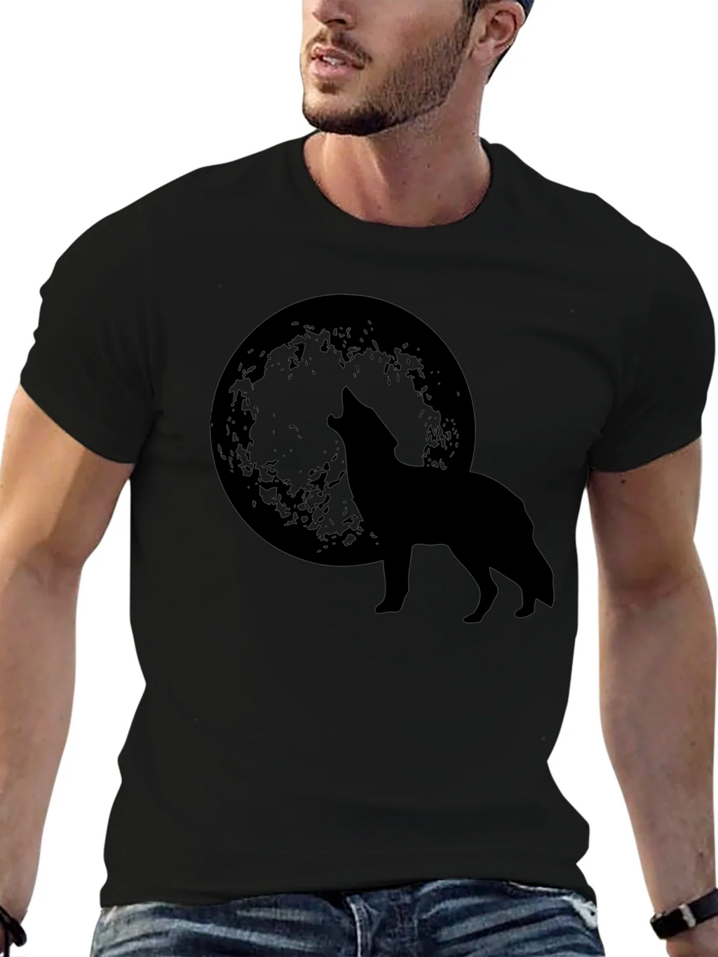Wolf Howling at Moon Graphic T-Shirt product image 9