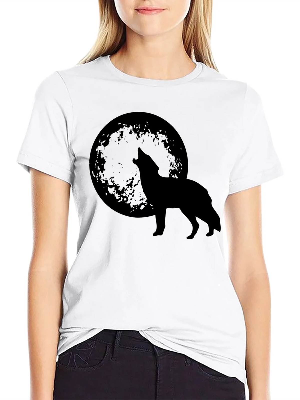 Wolf Howling at Moon Graphic T-Shirt product image 11