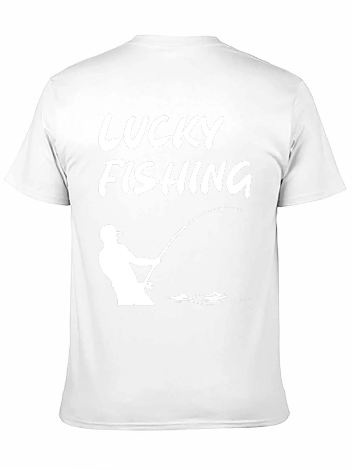 Lucky Fishing Graphic Tee - Black Cotton T-Shirt product image 2