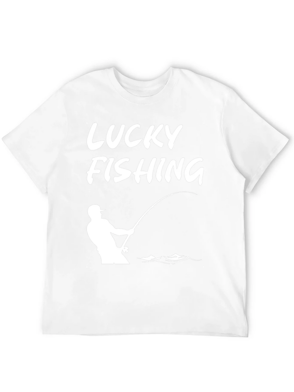 Lucky Fishing Graphic Tee - Black Cotton T-Shirt product image 3