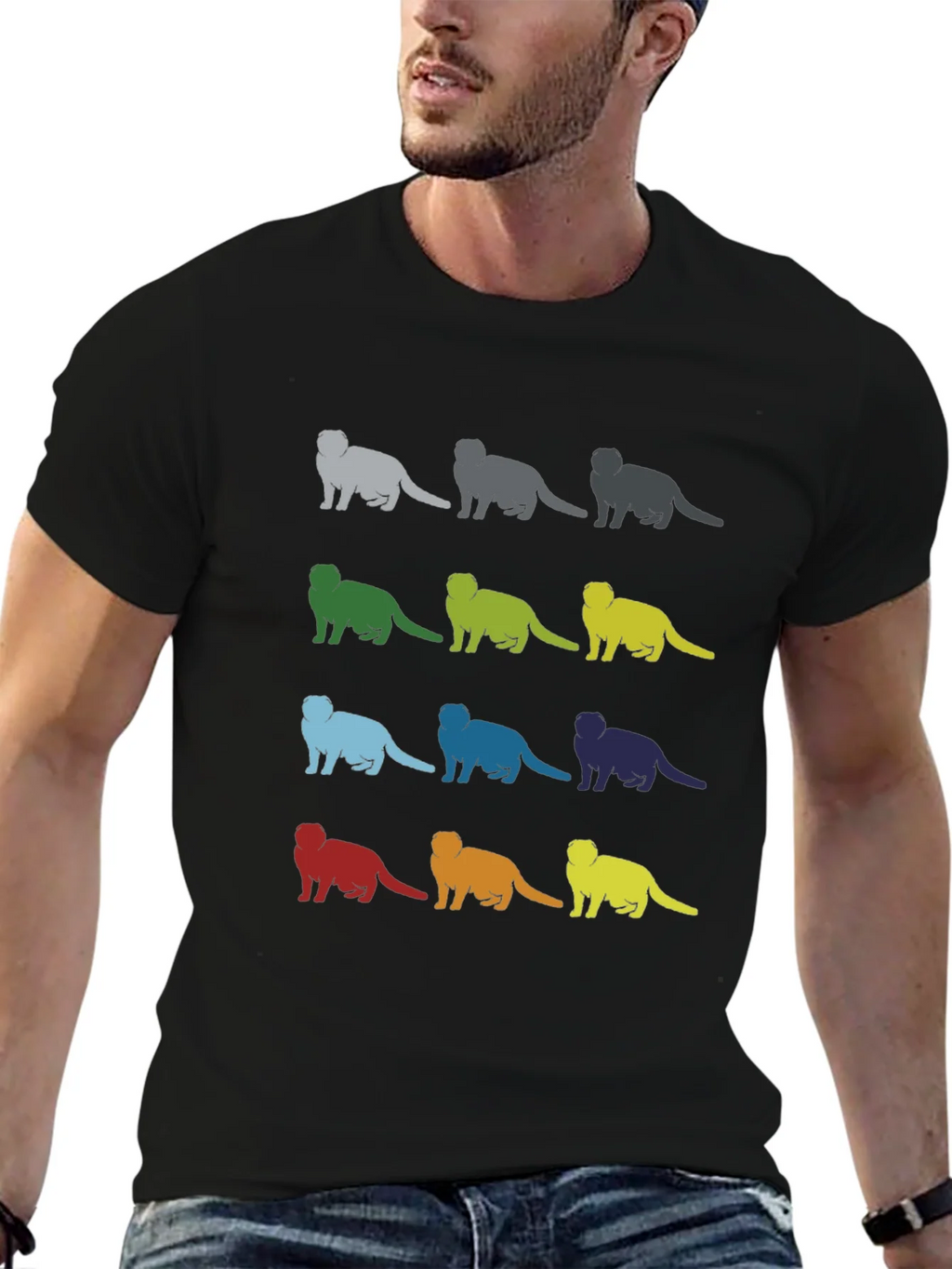 Colorful Ferret Silhouette Graphic T-Shirt product image 9