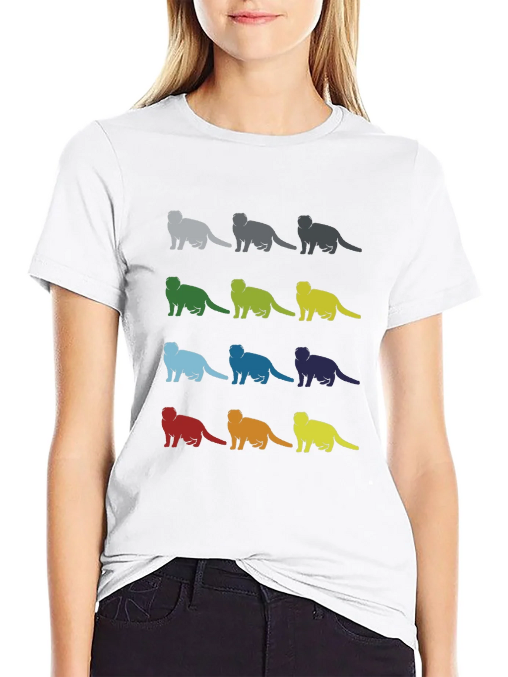 Colorful Ferret Silhouette Graphic T-Shirt product image 11