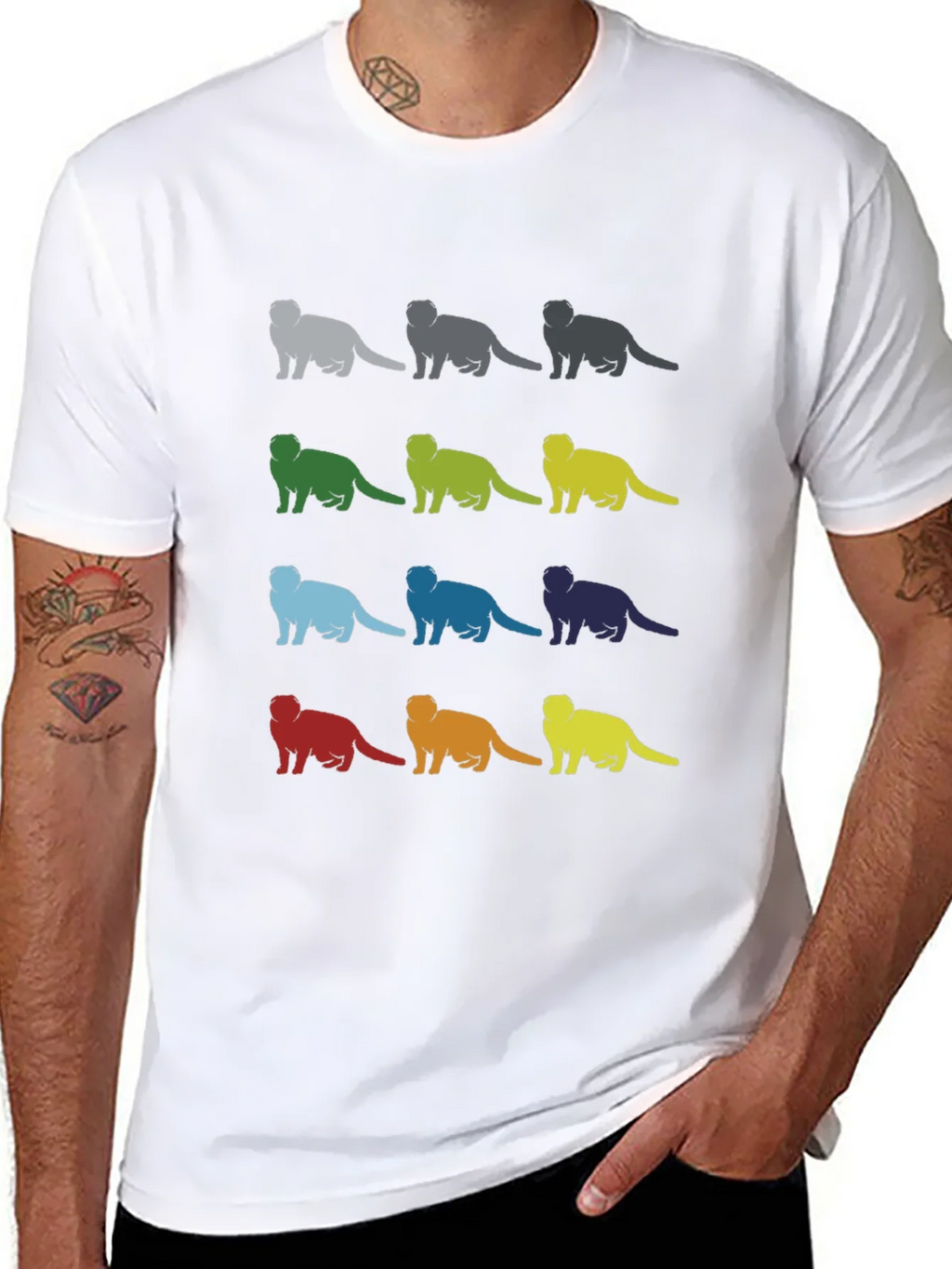 Colorful Ferret Silhouette Graphic T-Shirt product image 10