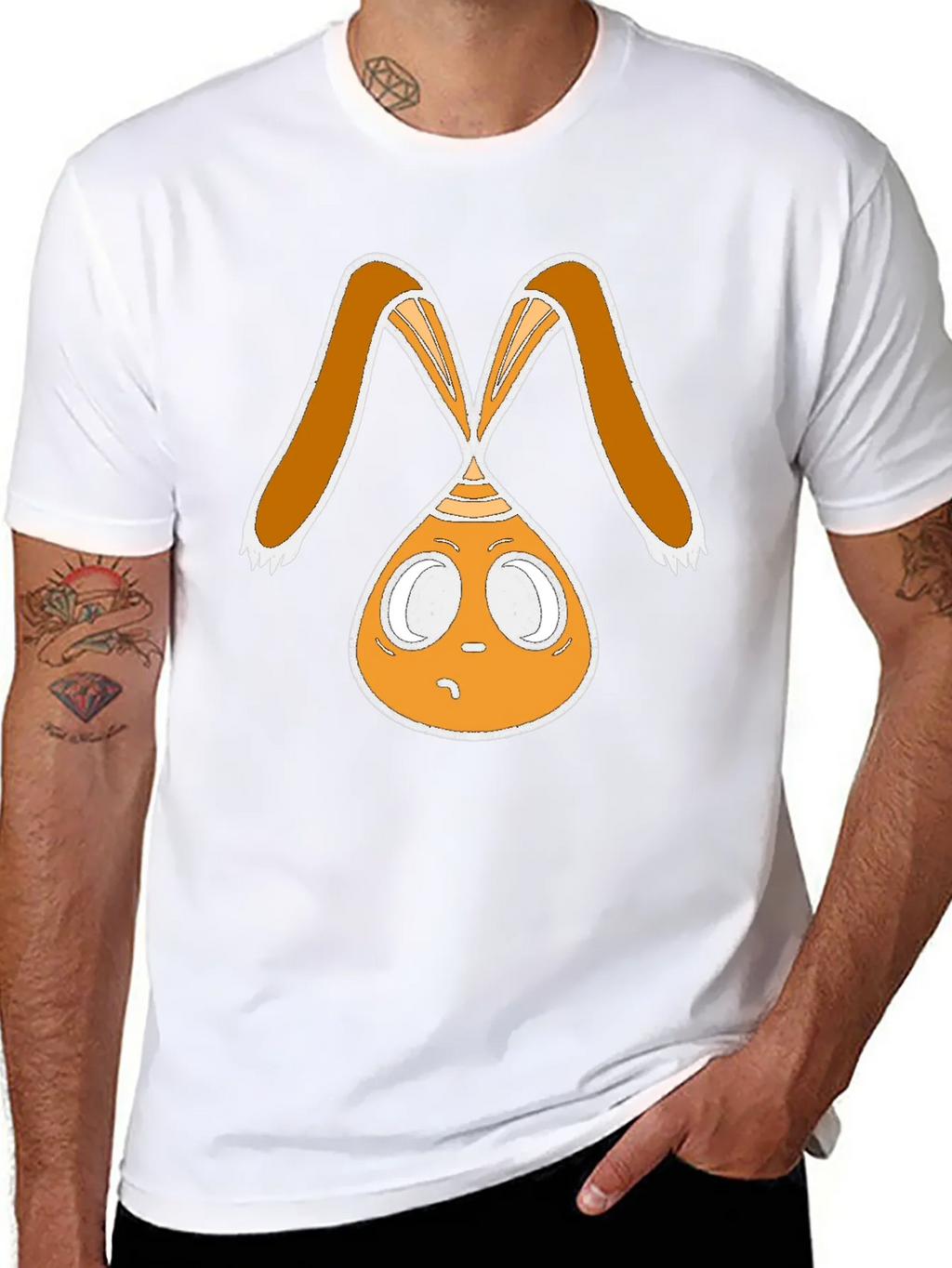 Funky Bunny Graphic Tee - Black Cotton Casual Shirt product image 10