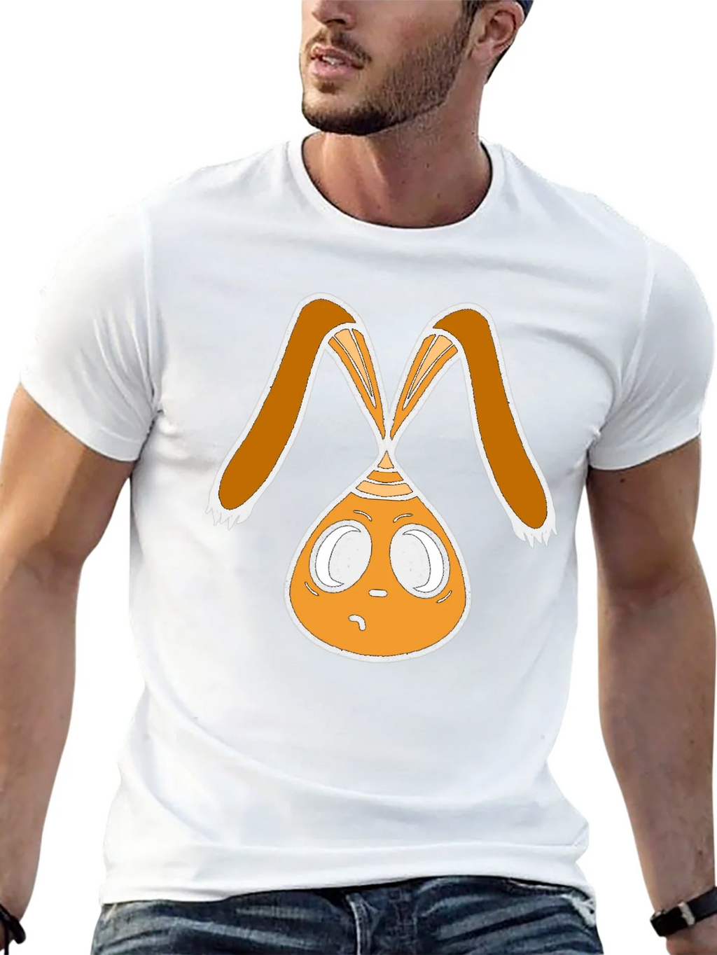 Funky Bunny Graphic Tee - Black Cotton Casual Shirt product image 4