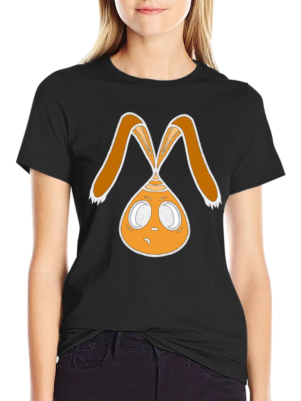 Funky Bunny Graphic Tee - Black Cotton Casual Shirt product image 5