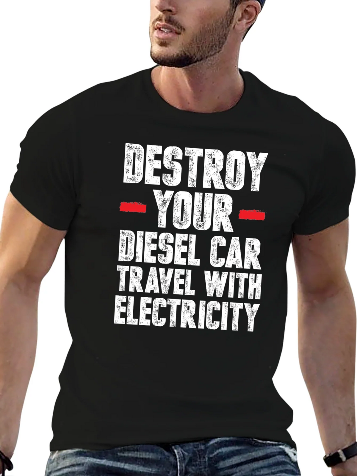 Destroy Your Diesel Car T-Shirt - Travel with Electricity product image 9