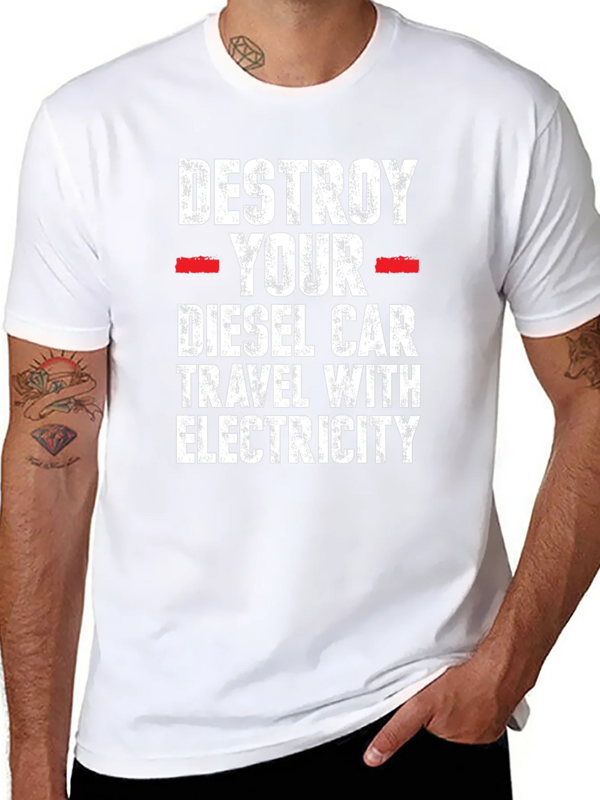 Destroy Your Diesel Car T-Shirt - Travel with Electricity product image 10