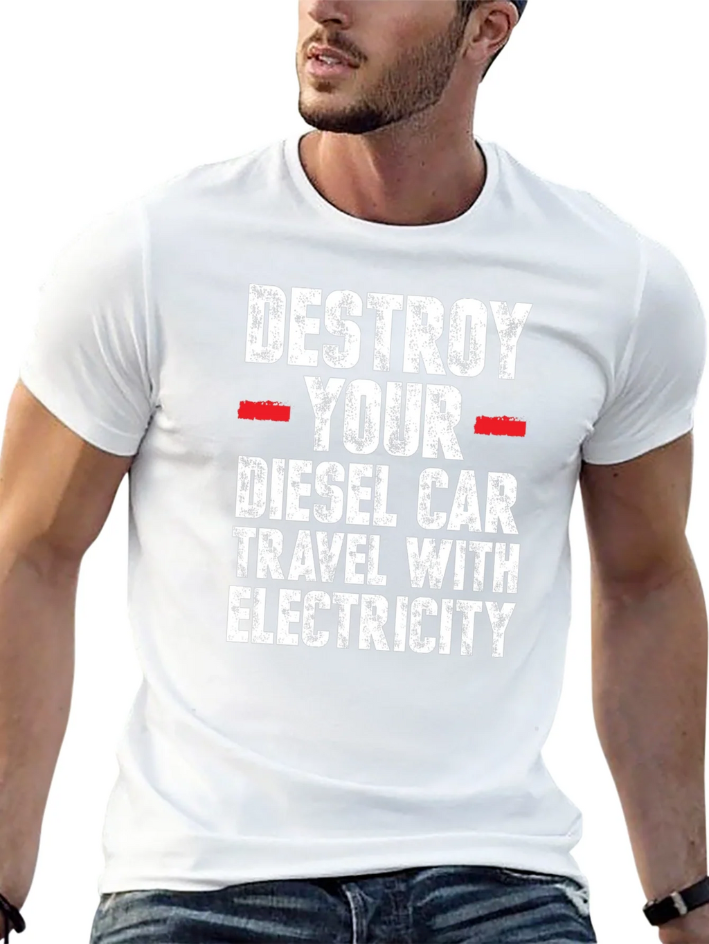 Destroy Your Diesel Car T-Shirt - Travel with Electricity product image 4