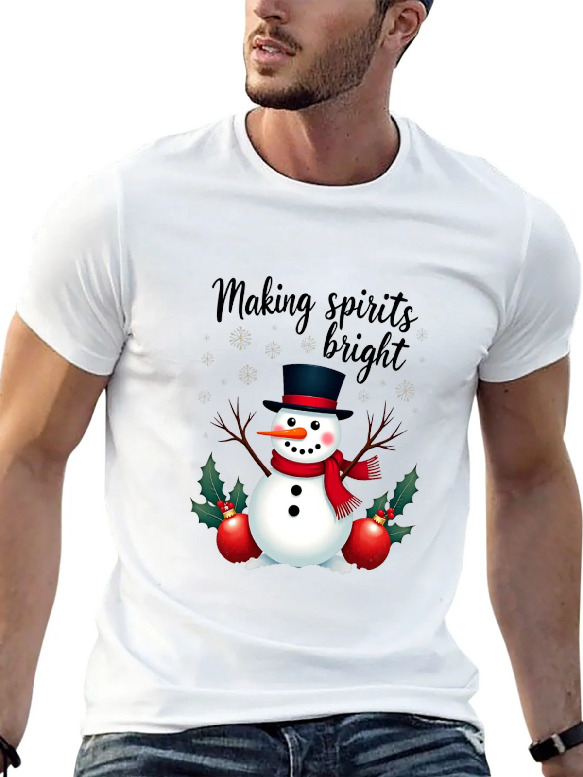 Festive Snowman T-Shirt: Making Spirits Bright! product image 4