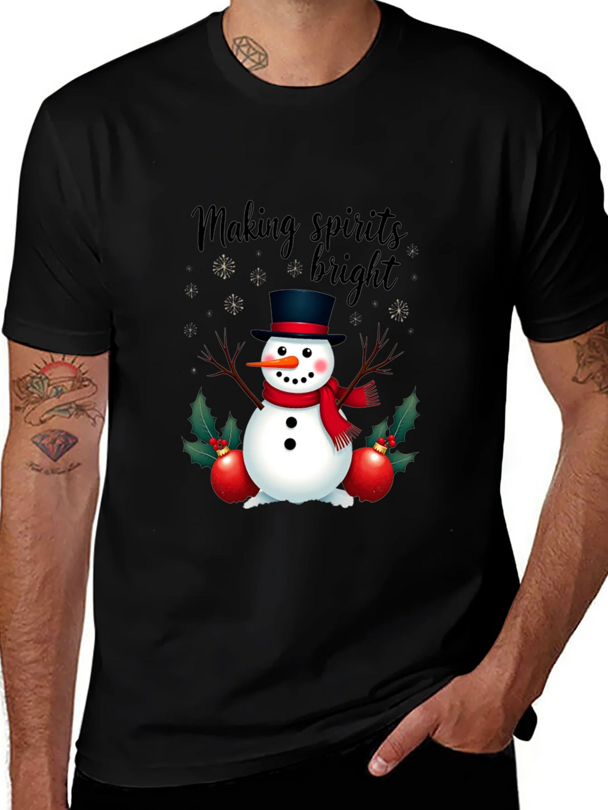 Festive Snowman T-Shirt: Making Spirits Bright! product image 1