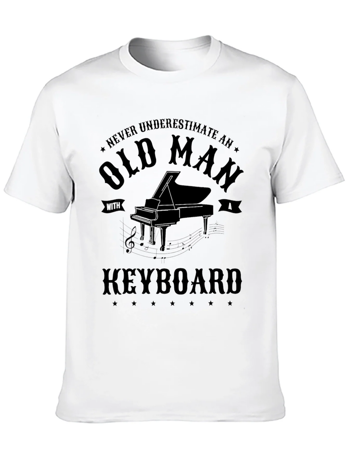 Old Man Keyboard Player T-Shirt - Black product image 12