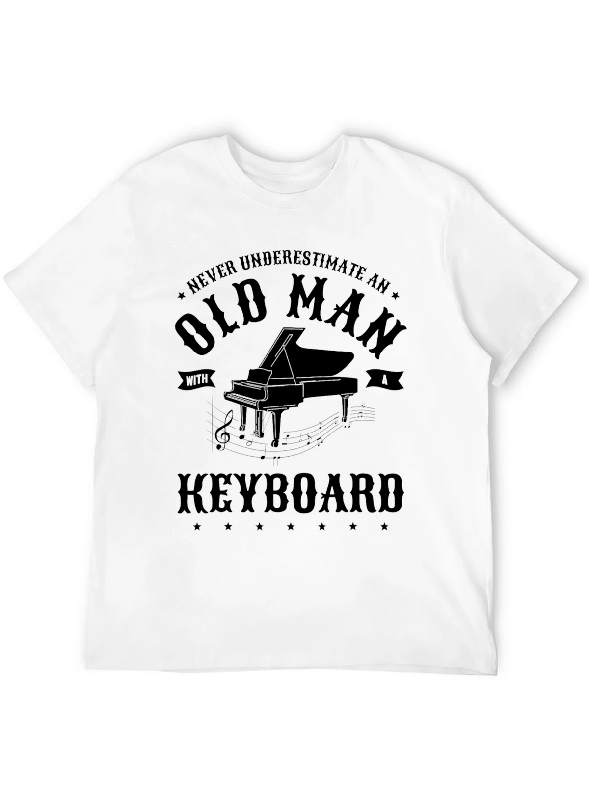 Old Man Keyboard Player T-Shirt - Black product image 3