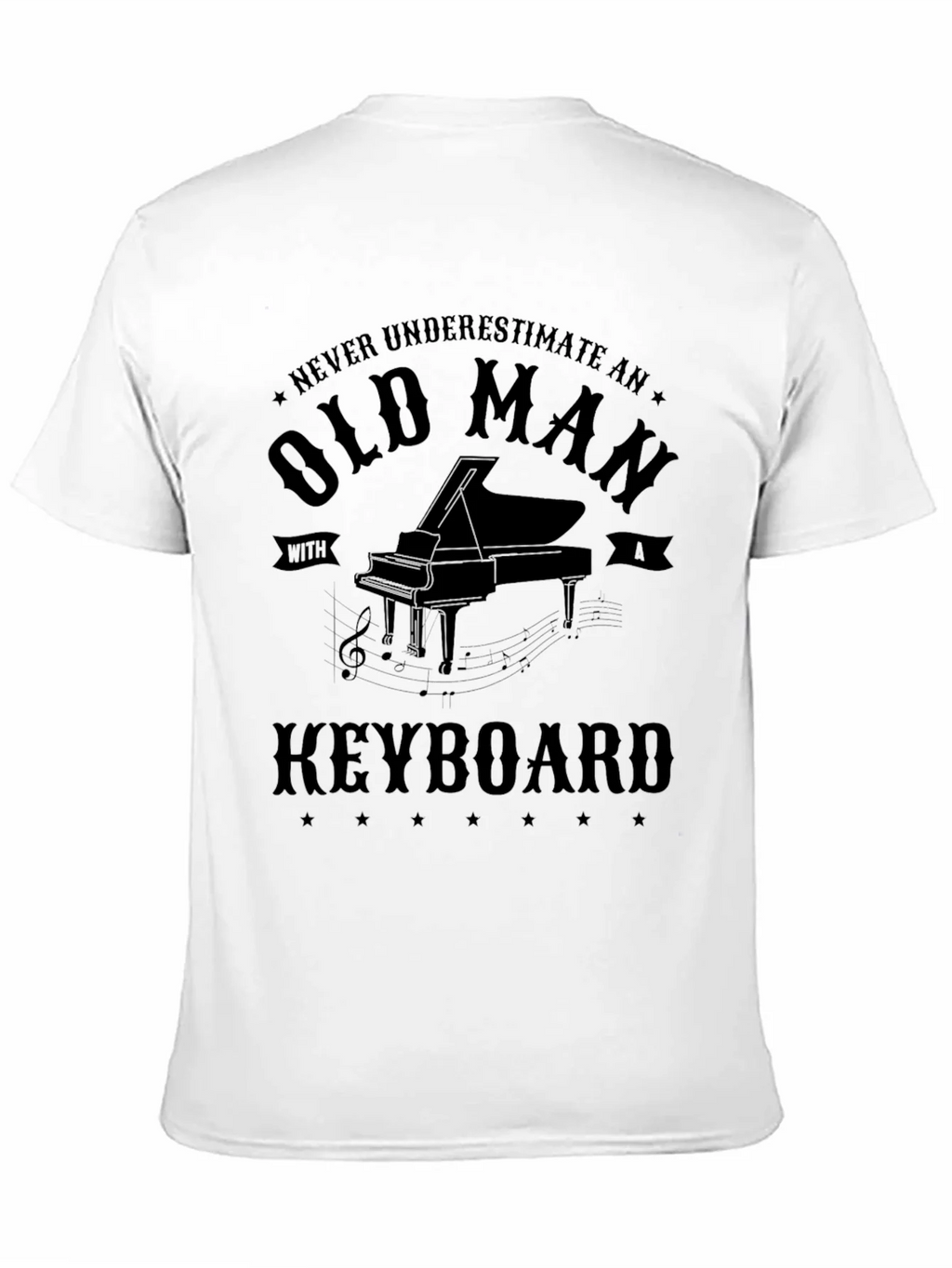 Old Man Keyboard Player T-Shirt - Black product image 2