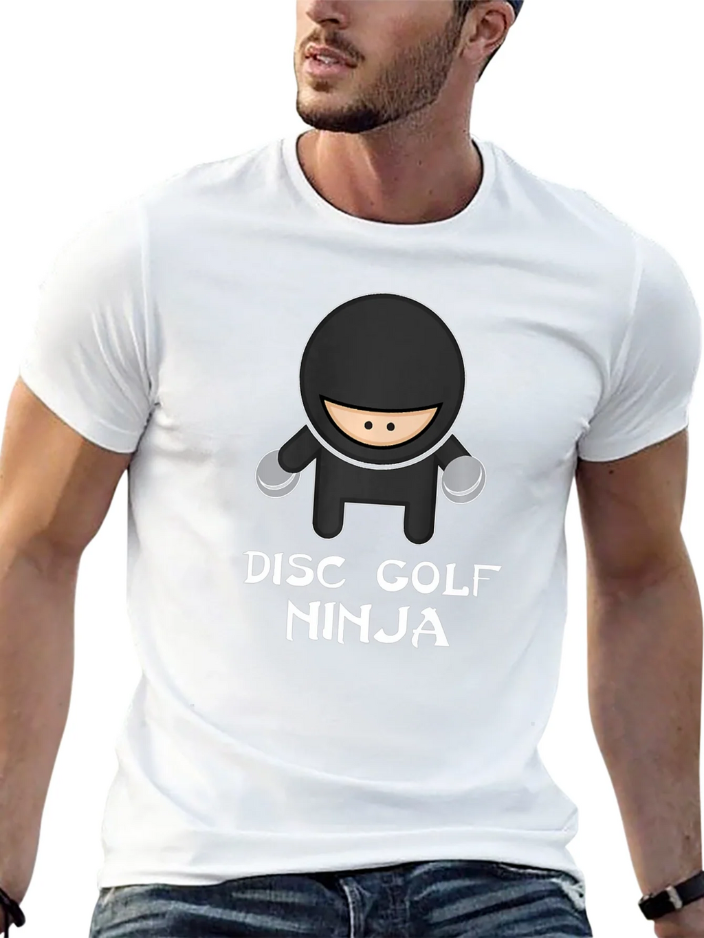 Disc Golf Ninja T-Shirt - Black Graphic Tee product image 4