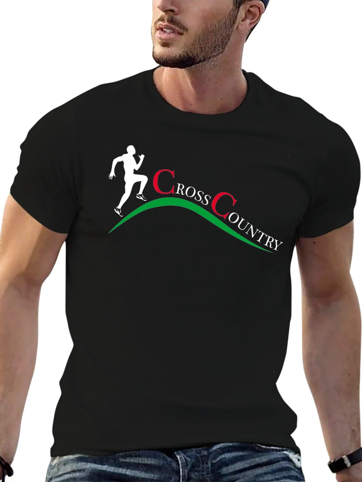 Cross Country Runner Graphic T-Shirt - Black product image 9