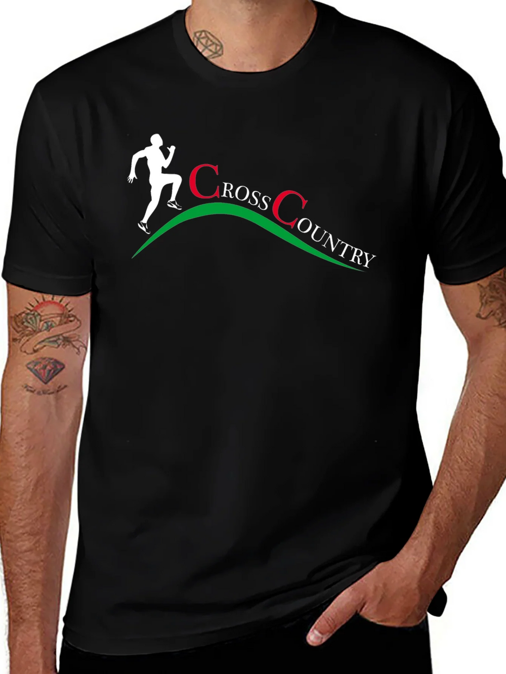 Cross Country Runner Graphic T-Shirt - Black product image 1