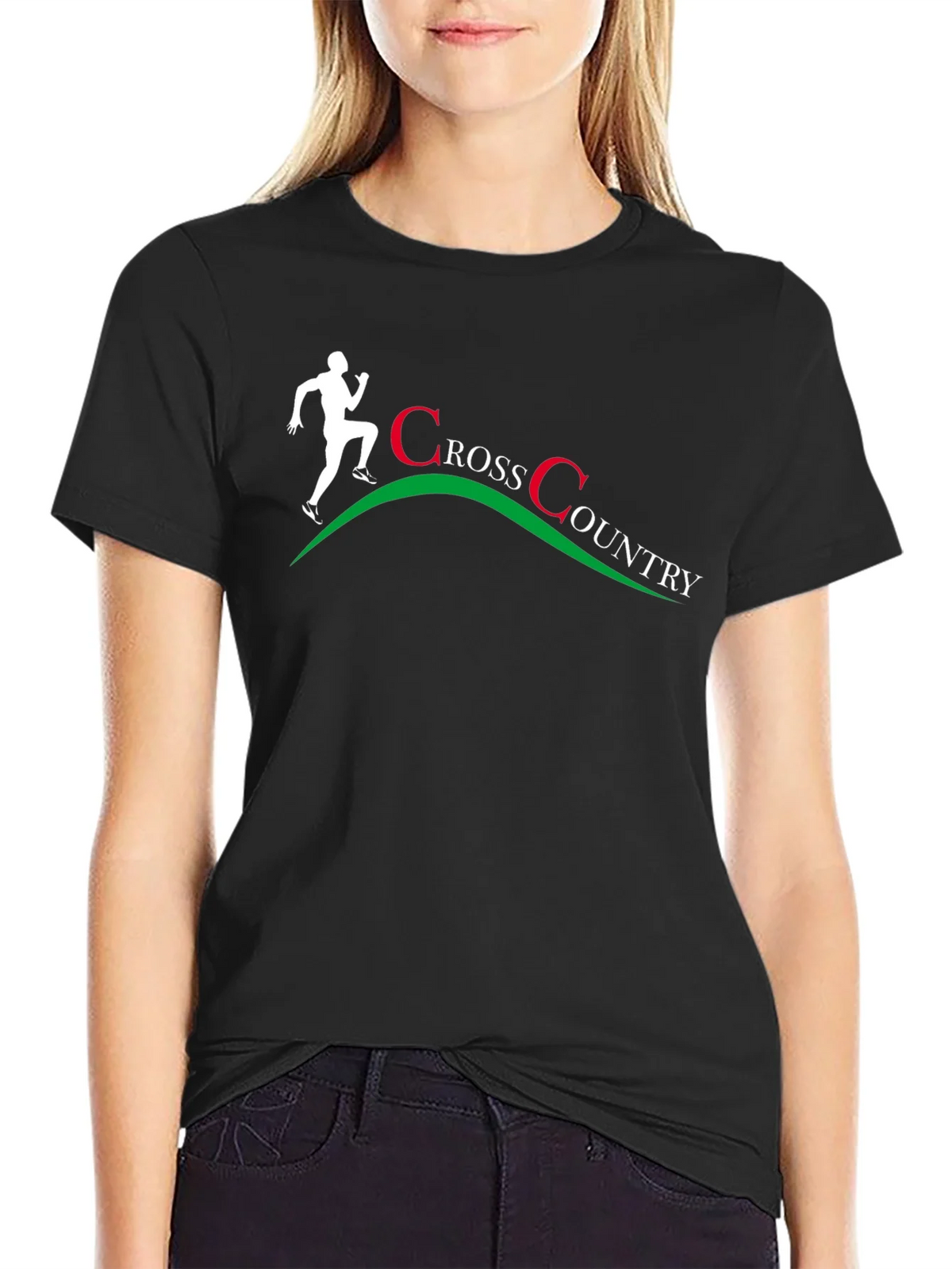 Cross Country Runner Graphic T-Shirt - Black product image 5