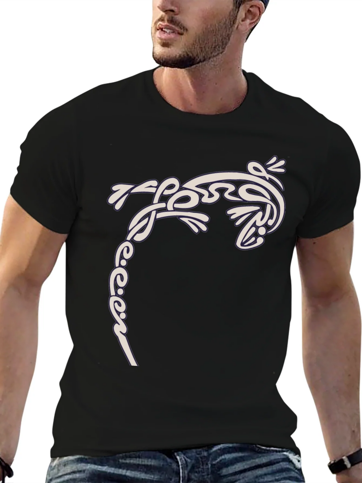 Tribal Gecko T-Shirt - Stylish Black Tee product image 9