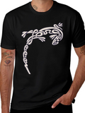 Tribal Gecko T-Shirt - Stylish Black Tee product image 1