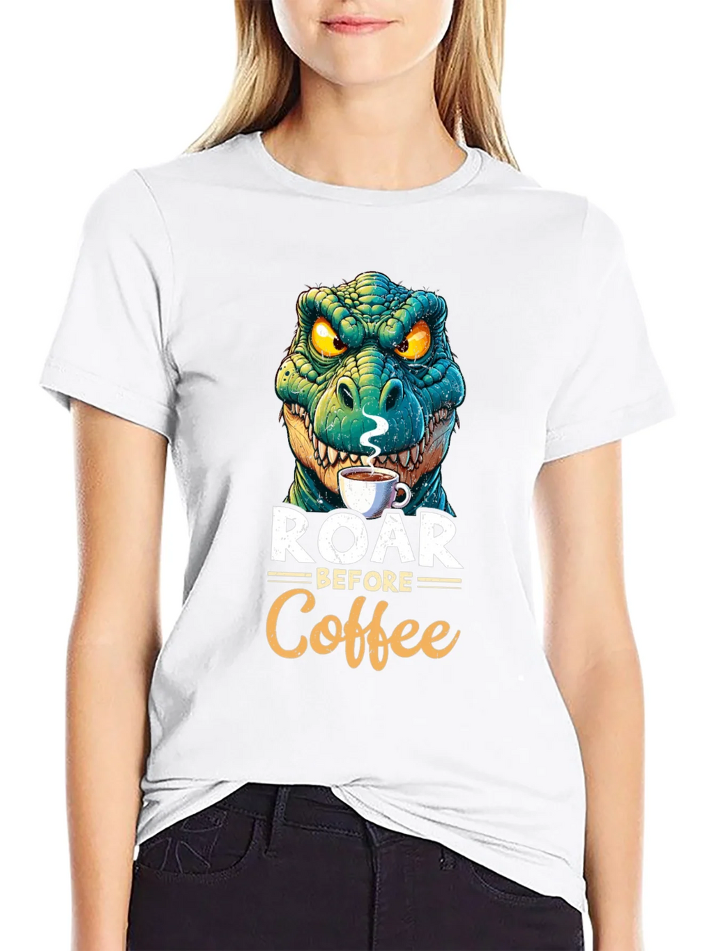 Roar Before Coffee T-Shirt - Dinosaur Lover Tee product image 11