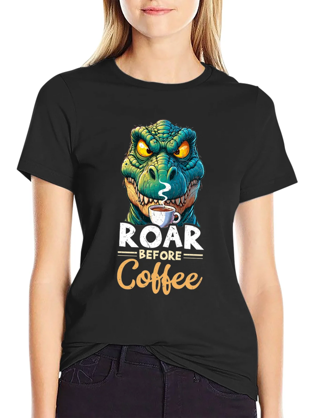 Roar Before Coffee T-Shirt - Dinosaur Lover Tee product image 5