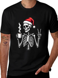Festive Skeleton T-Shirt - Coffee & Peace