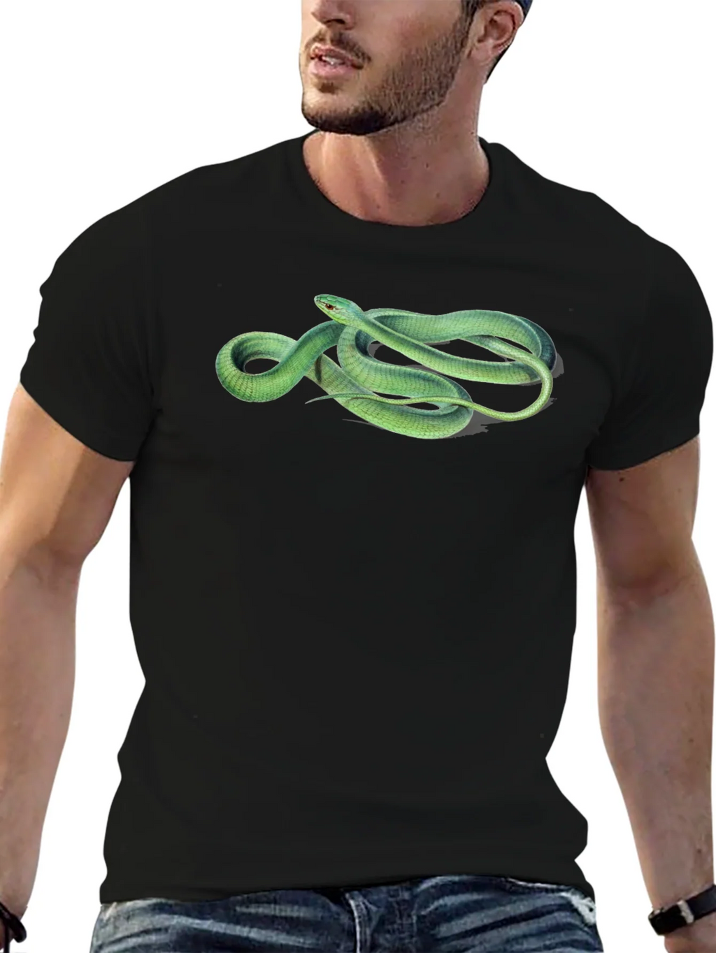 Green Snake Graphic T-Shirt - Stylish Mens Tee product image 9