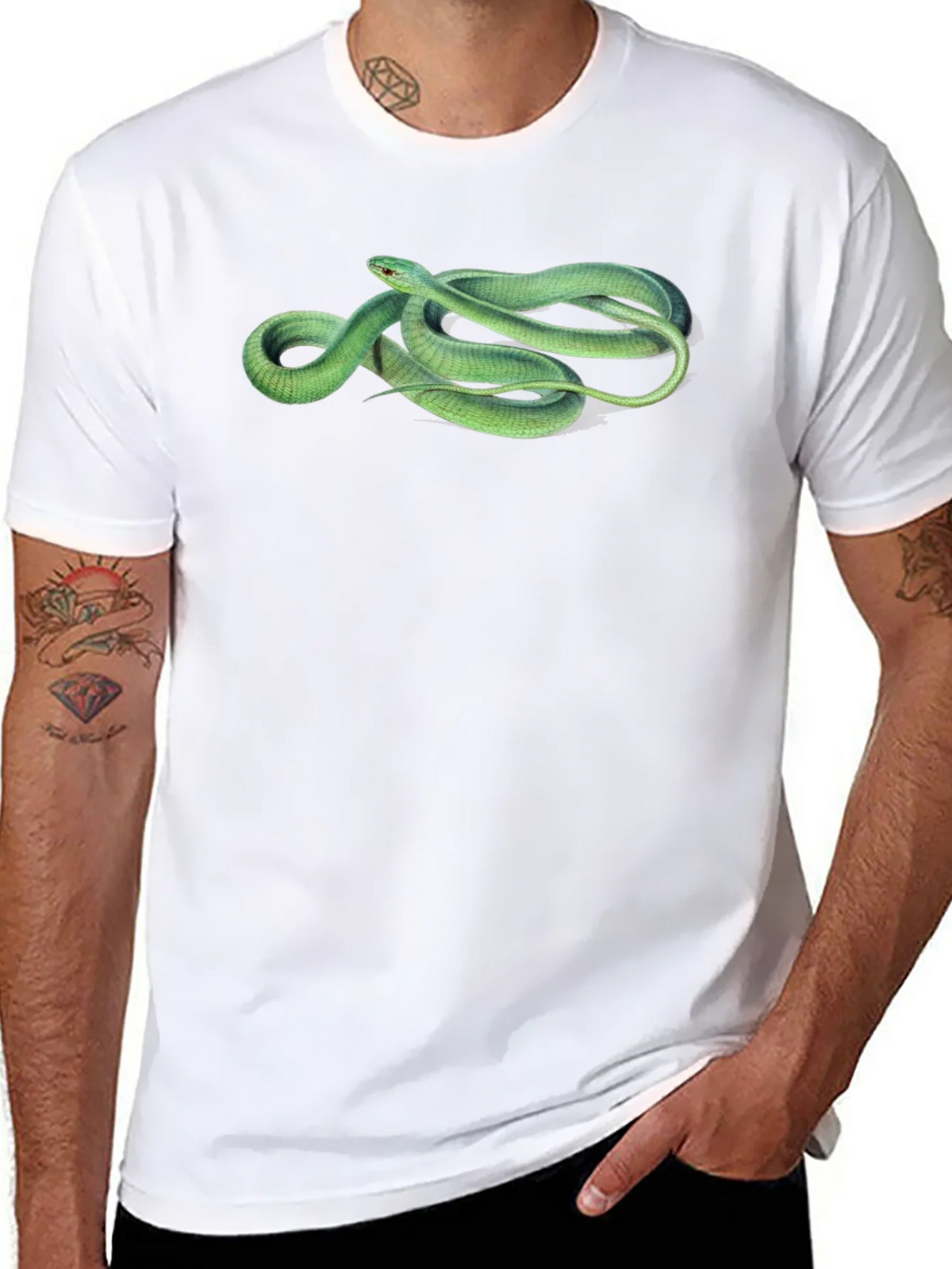 Green Snake Graphic T-Shirt - Stylish Mens Tee product image 10