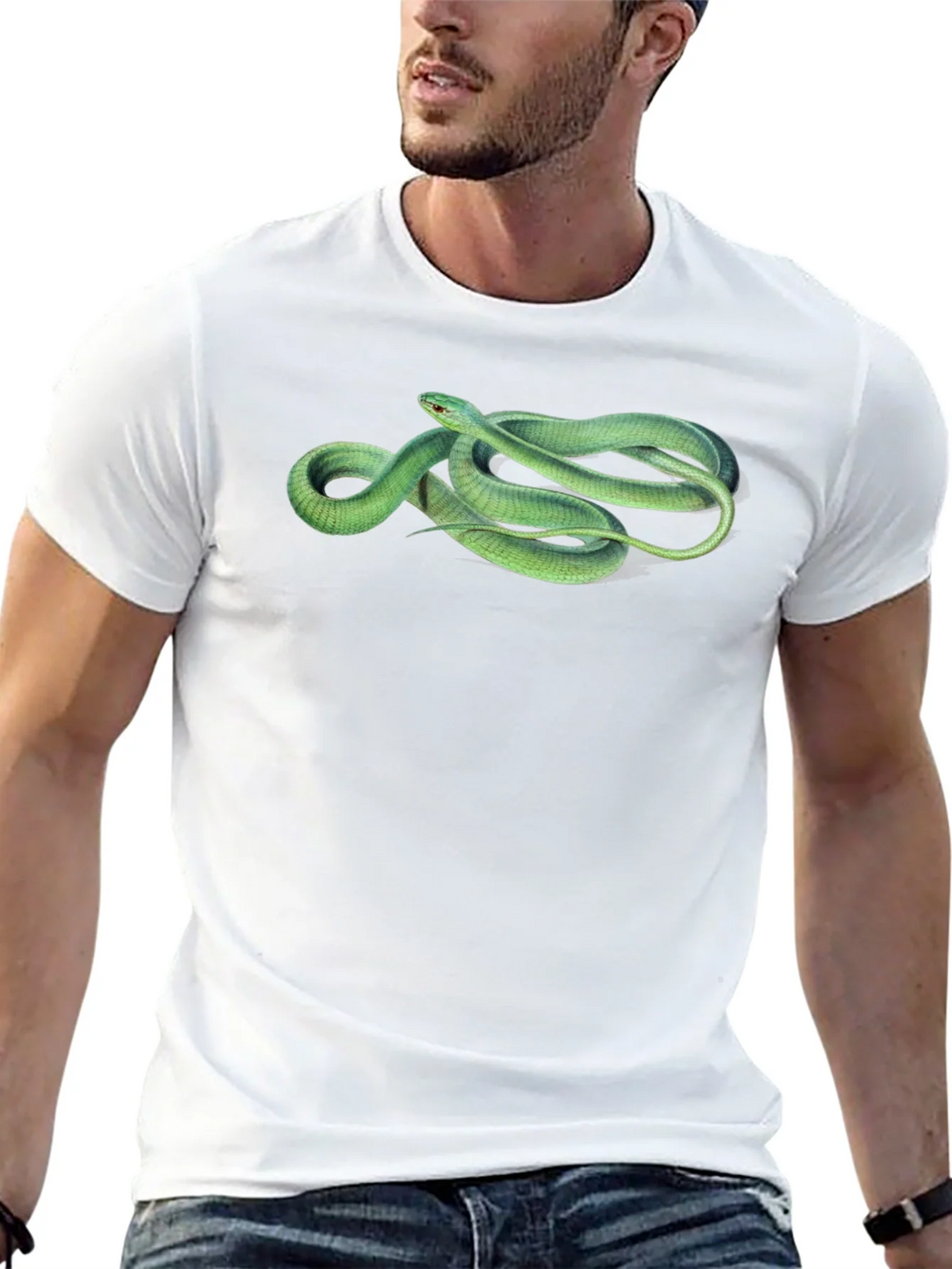 Green Snake Graphic T-Shirt - Stylish Mens Tee product image 4
