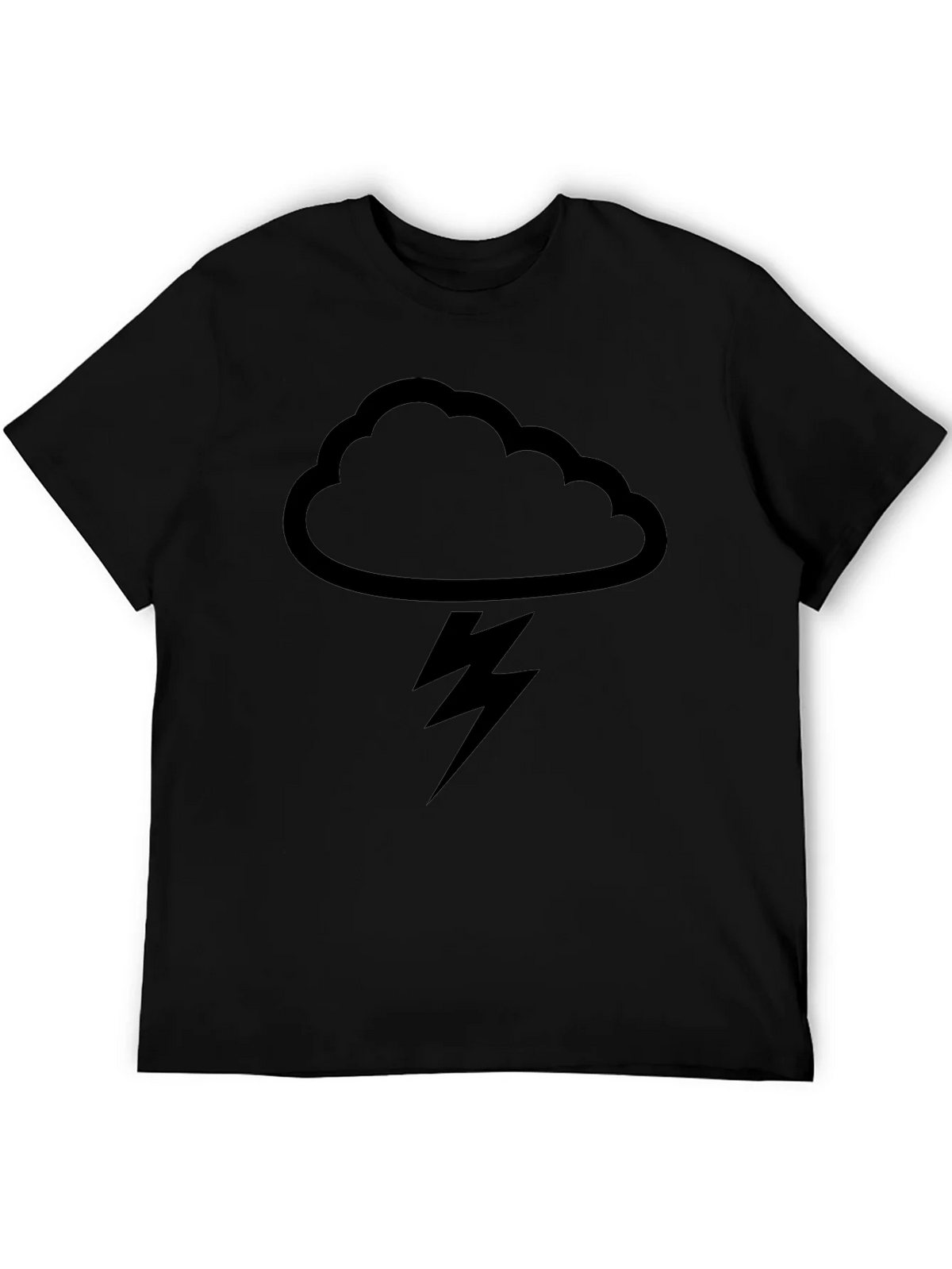 Black Cloud & Lightning Graphic T-Shirt product image 8