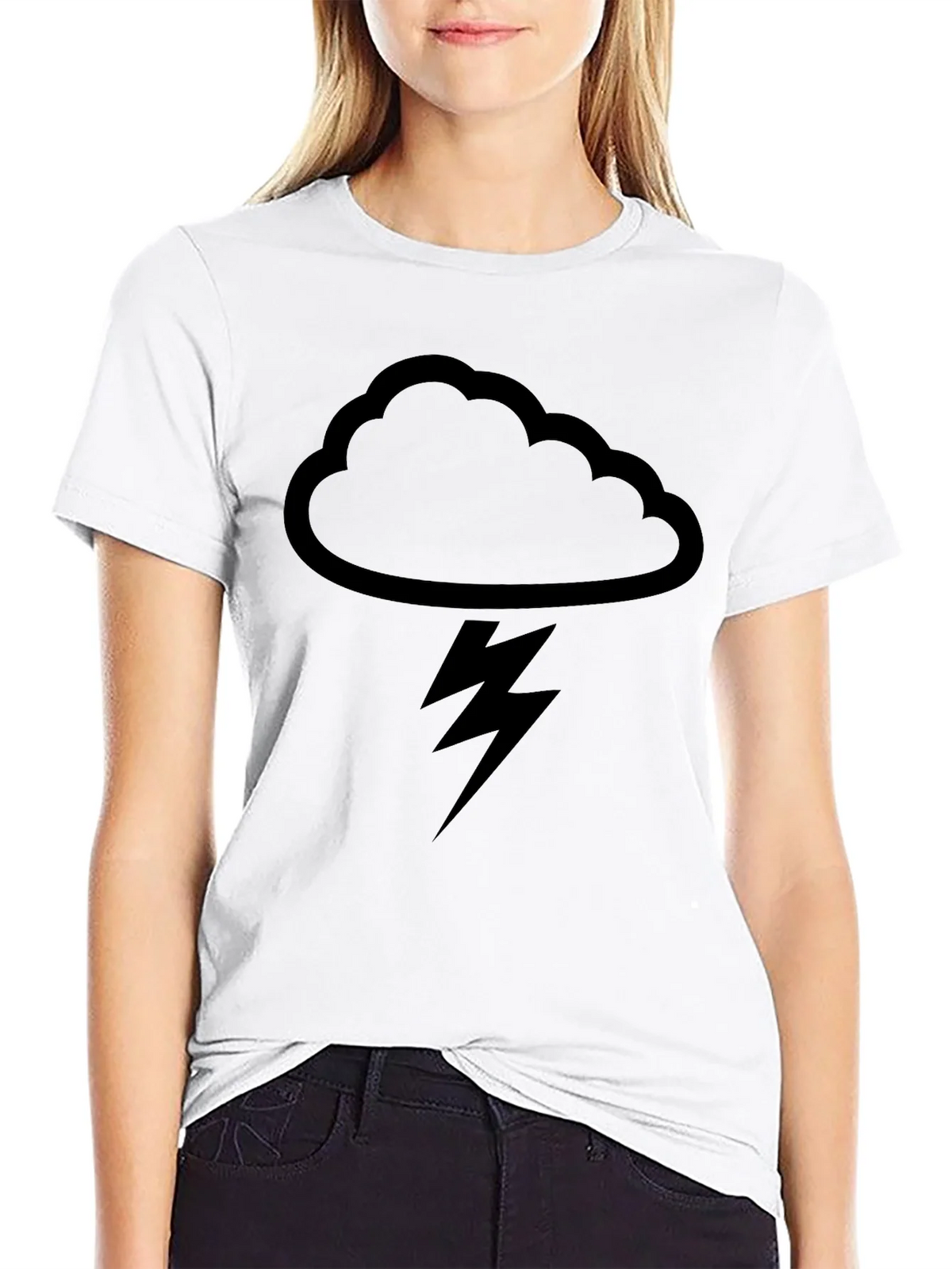 Black Cloud & Lightning Graphic T-Shirt product image 11