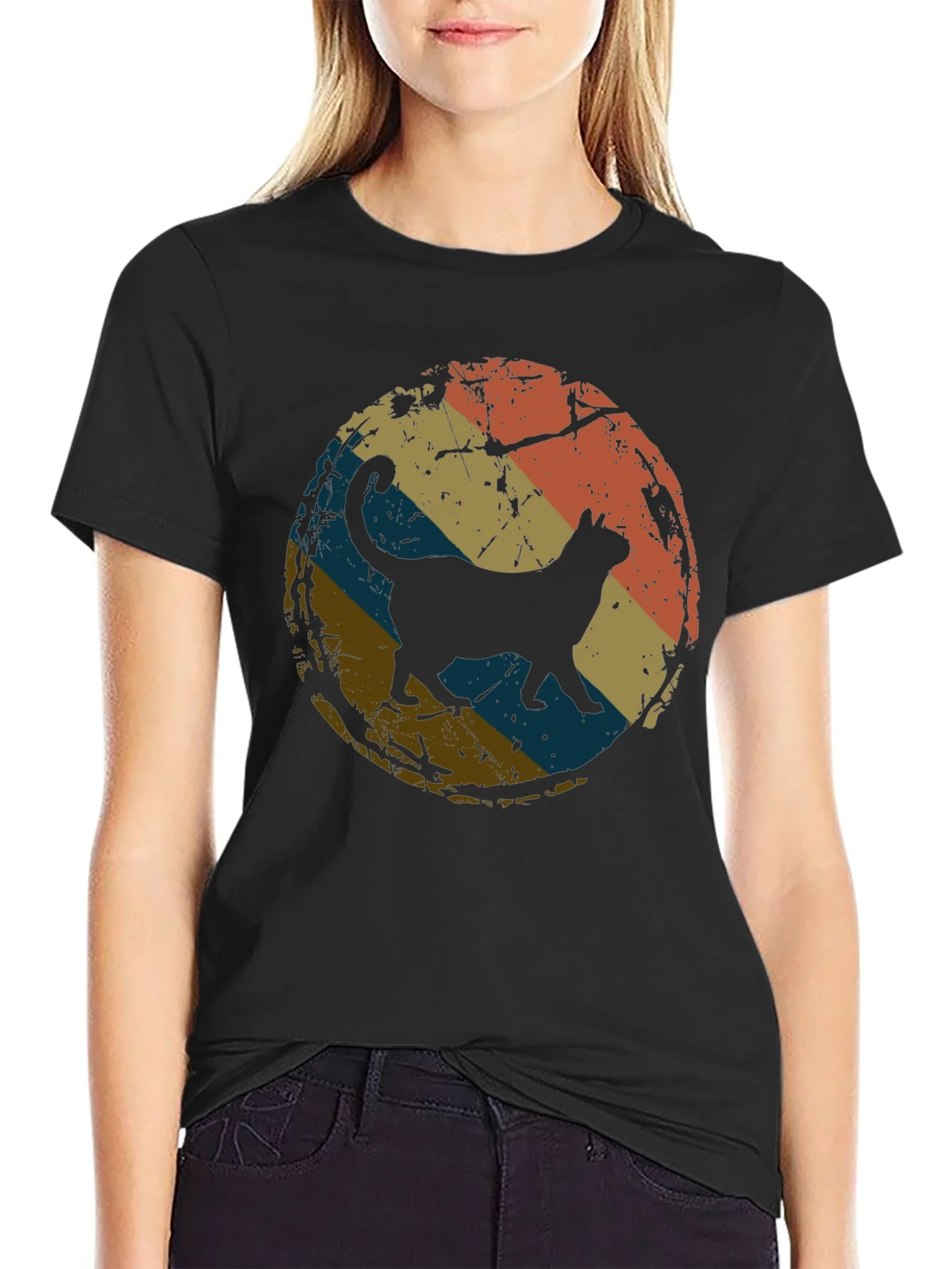 Retro Cat Silhouette T-Shirt product image 5