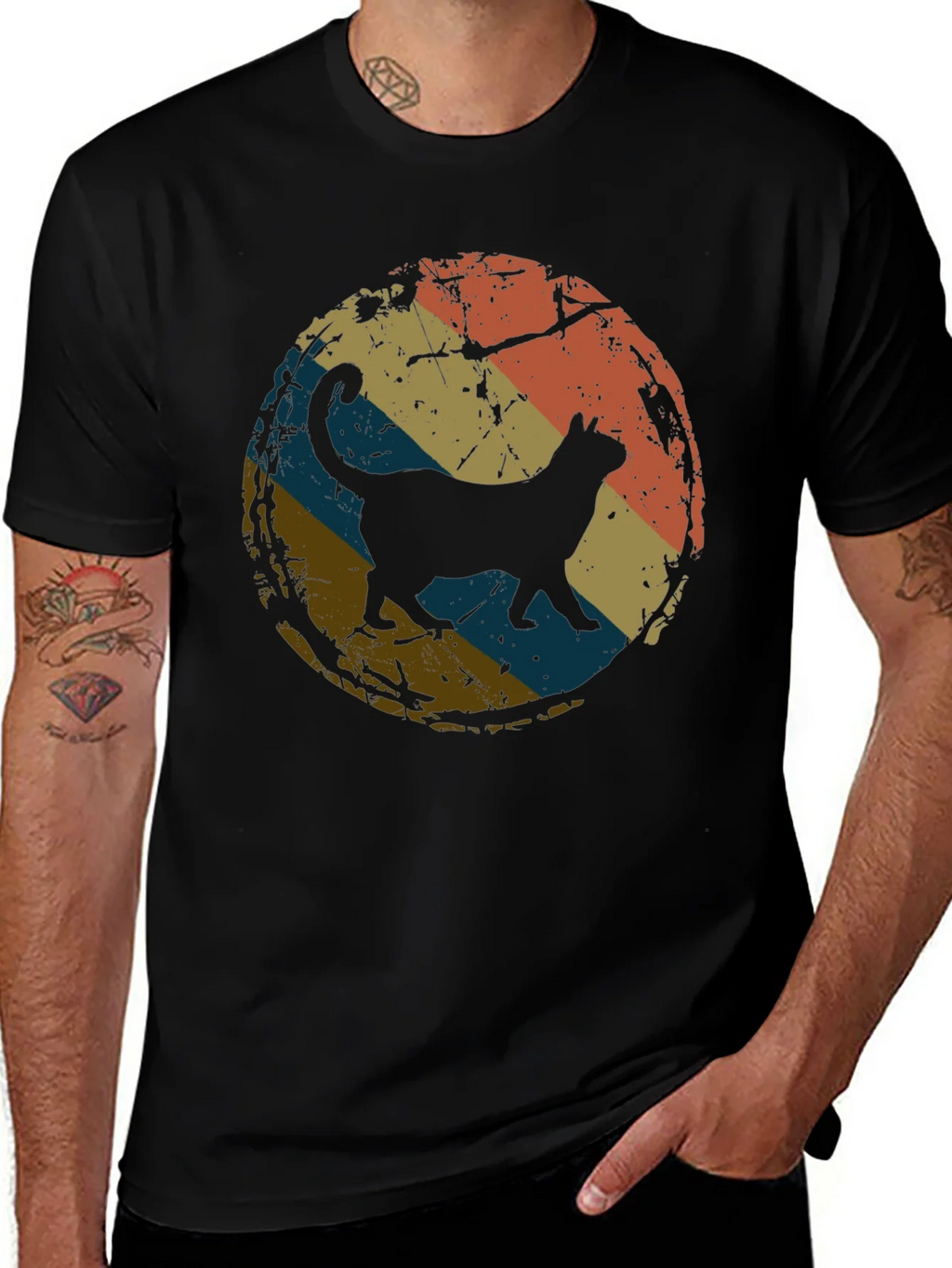 Retro Cat Silhouette T-Shirt product image 1