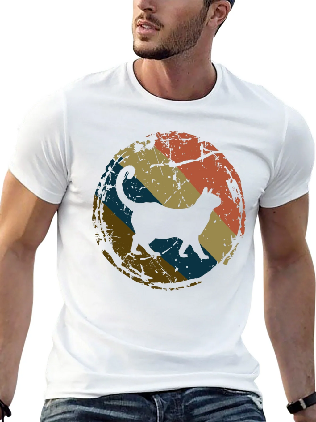 Retro Cat Silhouette T-Shirt product image 4
