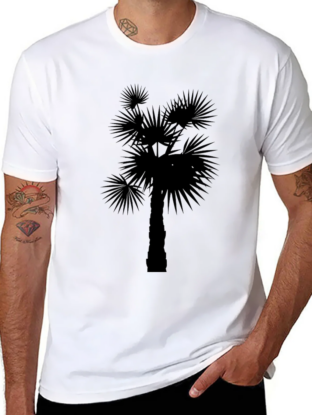 Palm Tree Silhouette Black T-Shirt product image 10