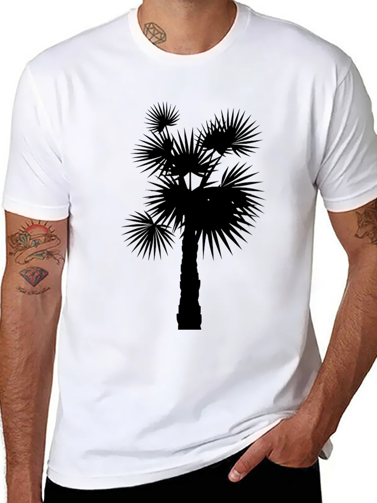 Palm Tree Silhouette Black T-Shirt product image 10