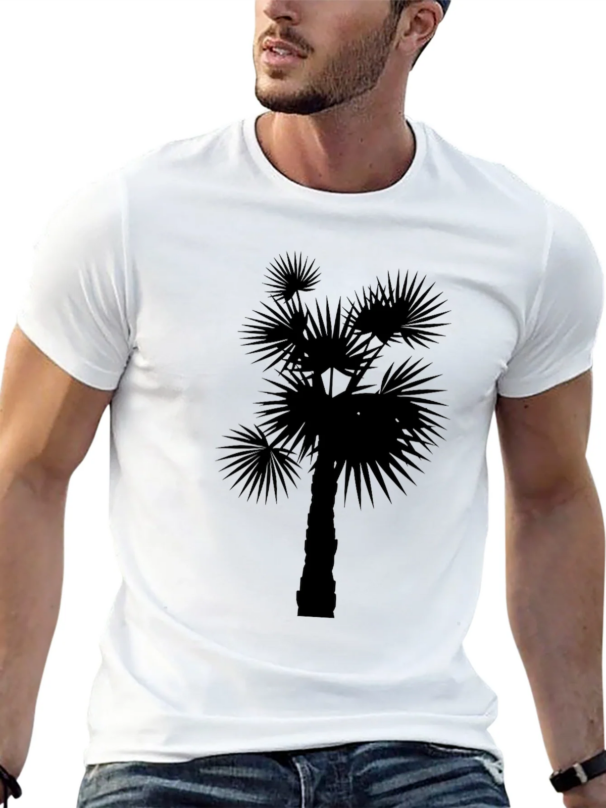 Palm Tree Silhouette Black T-Shirt product image 4