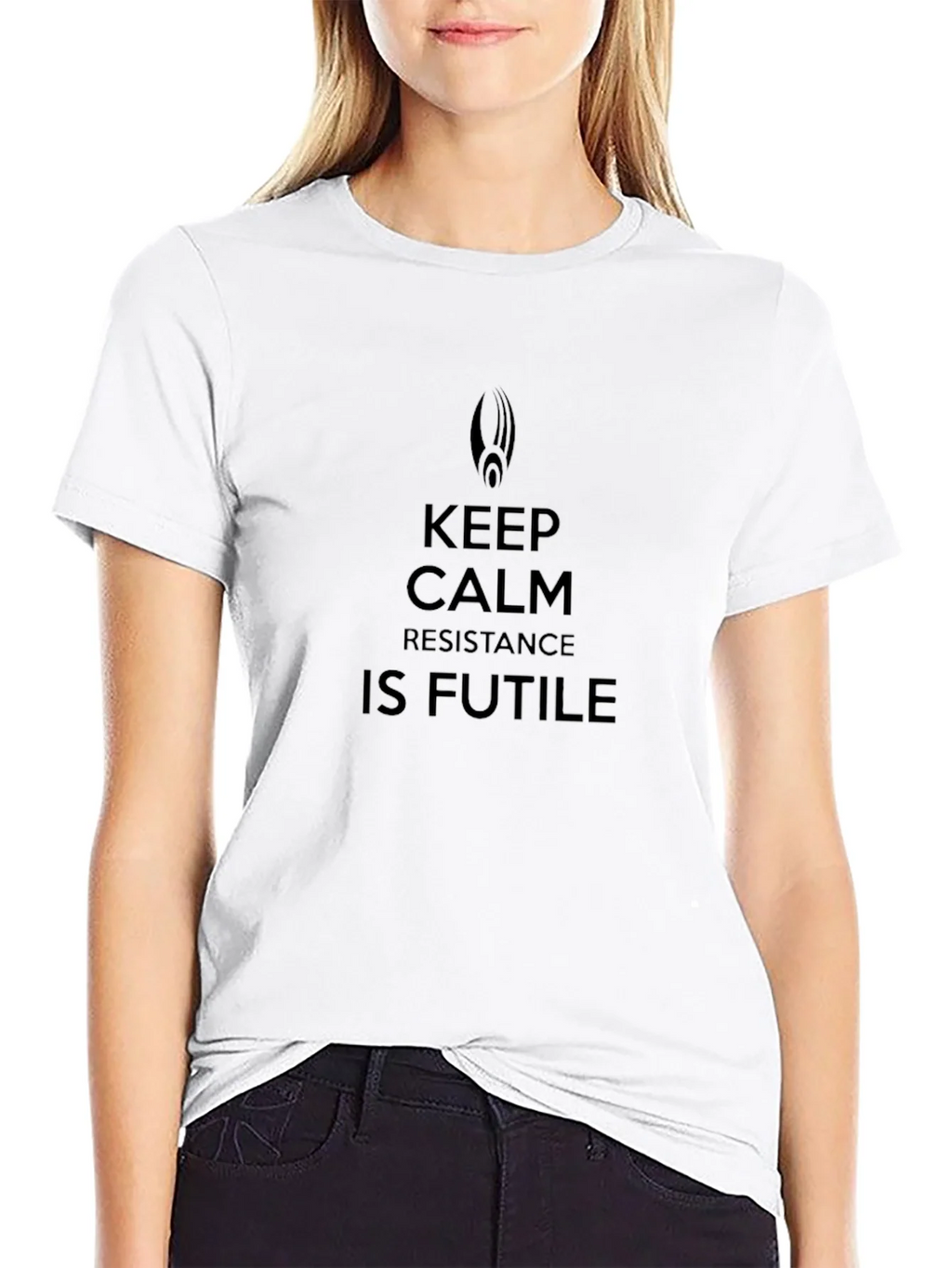 Keep Calm Resistance Is Futile Black T-Shirt product image 11