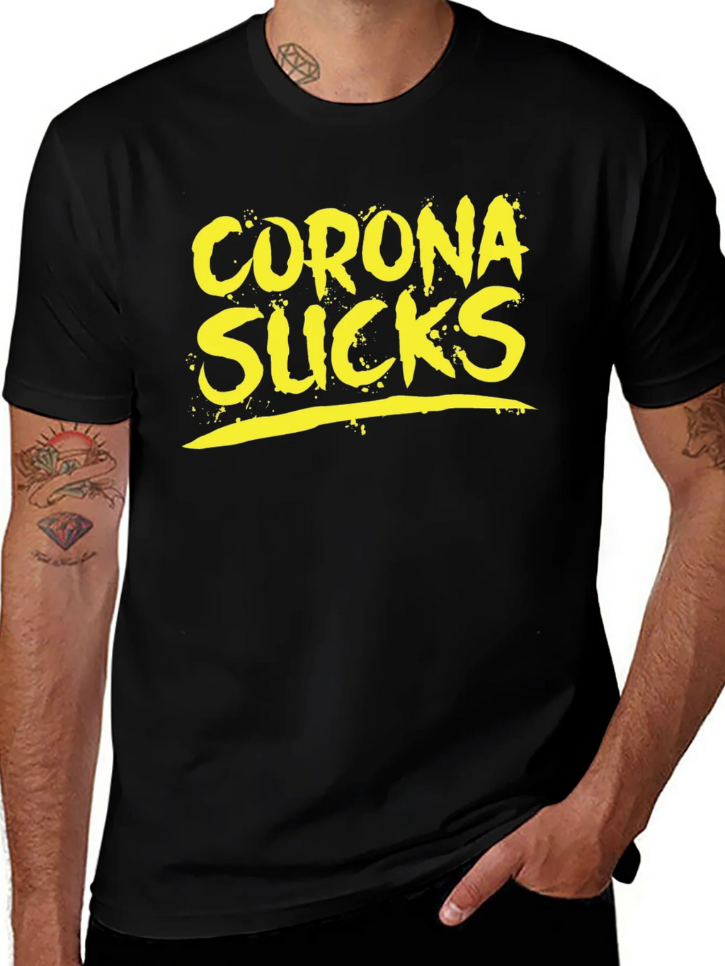 Corona Sucks Graphic Tee - Black Casual T-Shirt product image 1