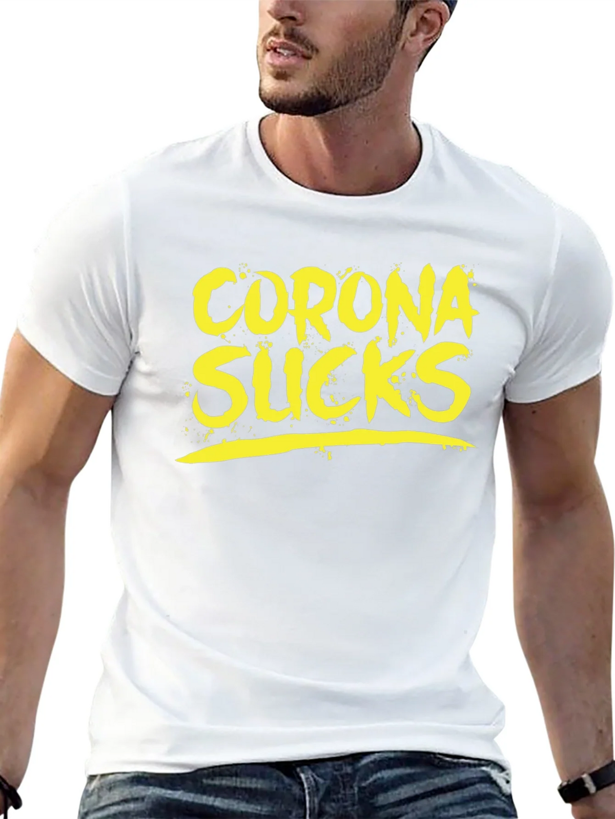 Corona Sucks Graphic Tee - Black Casual T-Shirt product image 4