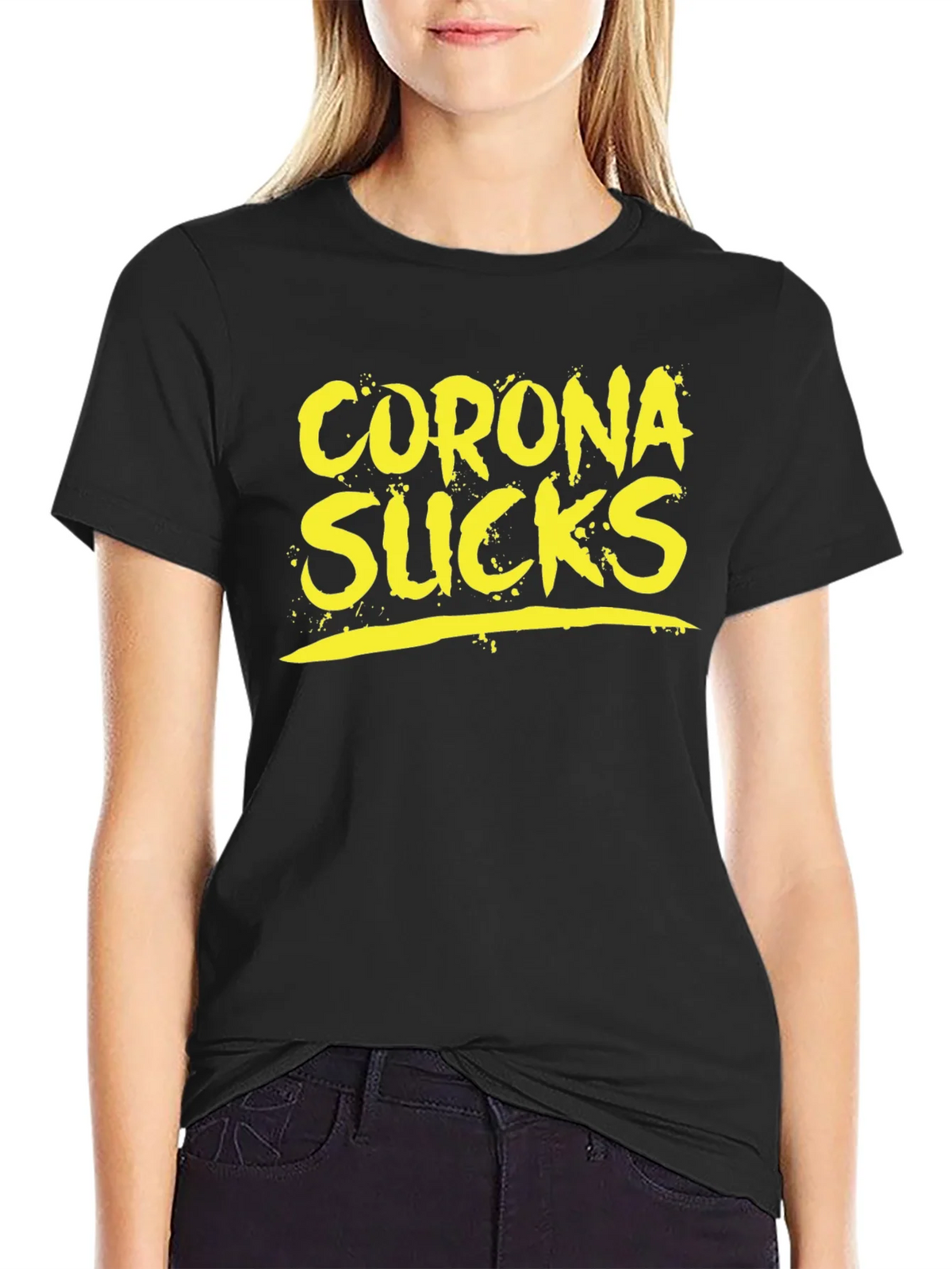 Corona Sucks Graphic Tee - Black Casual T-Shirt product image 5